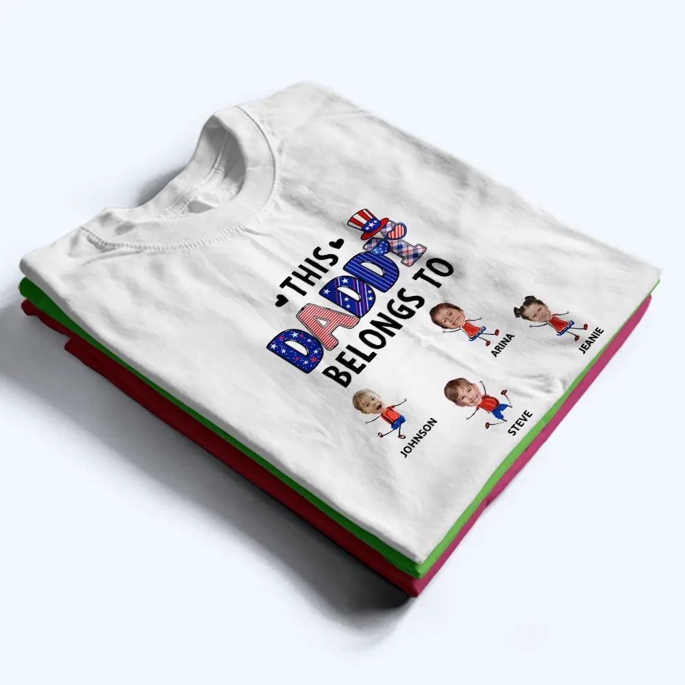 Stars & Stripes This Grandpa Belongs To Kid Stick Figures - Personalized T Shirt