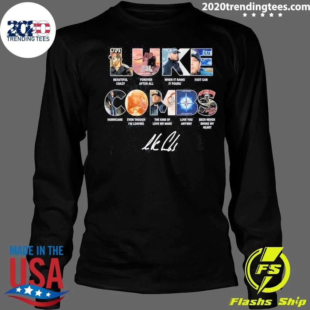 Luke Combs Greatest Songs Collage Signature Country Music Shirt