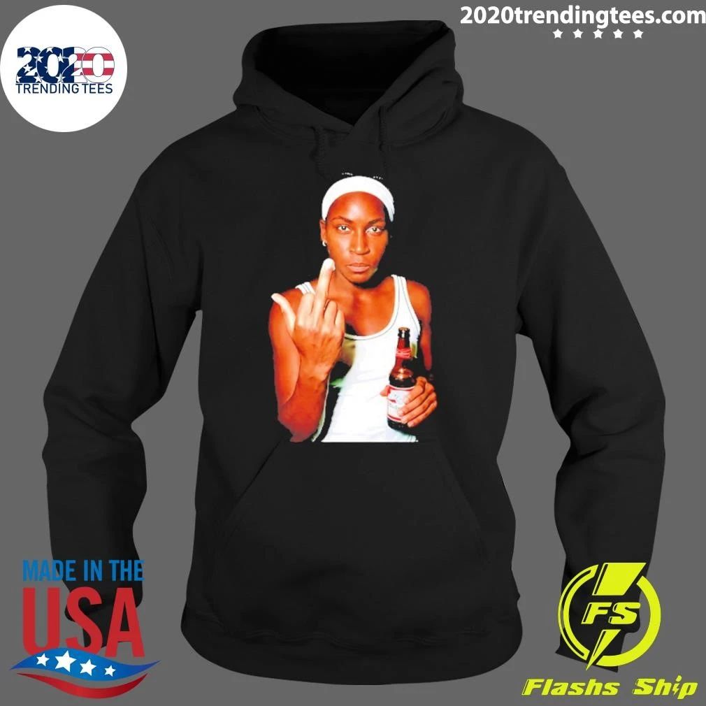 Coco Gauff Budweiser Tennis Athlete Middle Finger And Beer Shirt