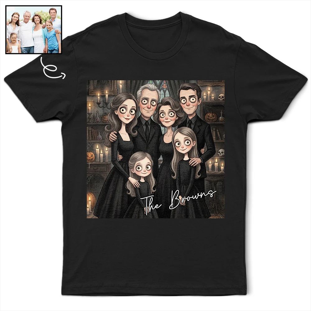 Custom Photo Gothic Portrait Art Family Bestie Pet Lovers - Personalized T Shirt