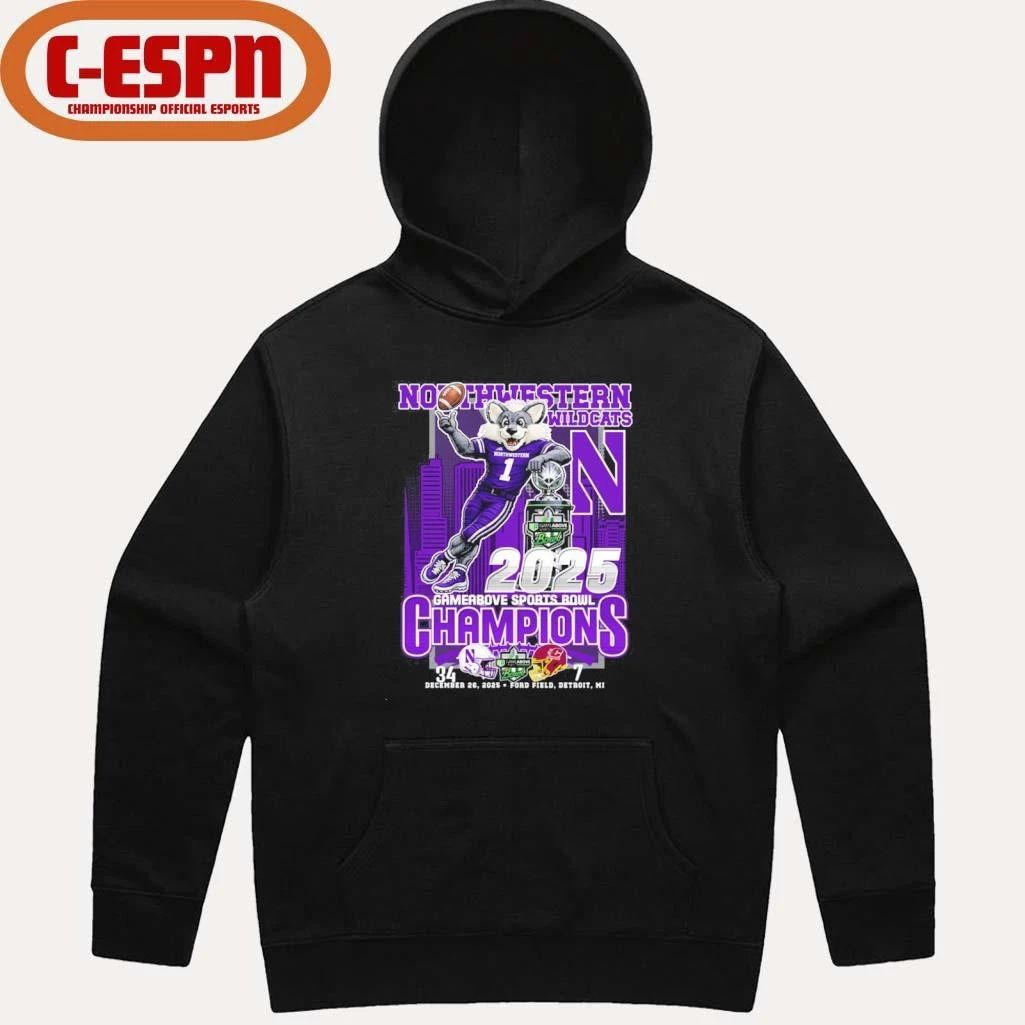 Northwestern Wildcats Mascot 2025 Gameabove Sports Bowl Champions Shirt