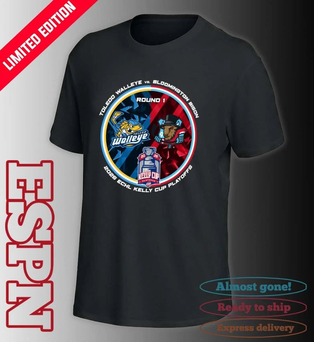 Toledo Walleye Vs Bloomington Bison 2026 Kelly Cup Playoff Round 1 Shirt