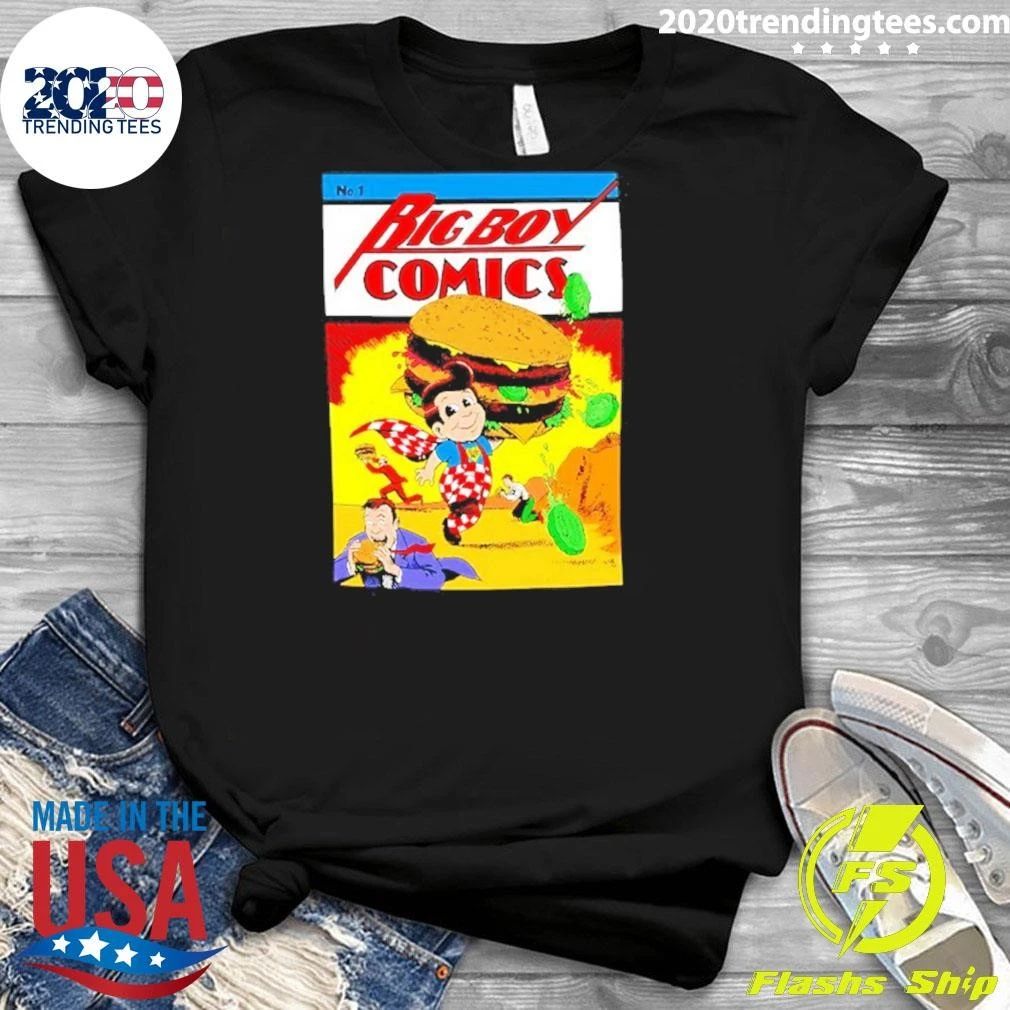Funny Big Boy Comics No 1 Comic Book Hamburger Shirt