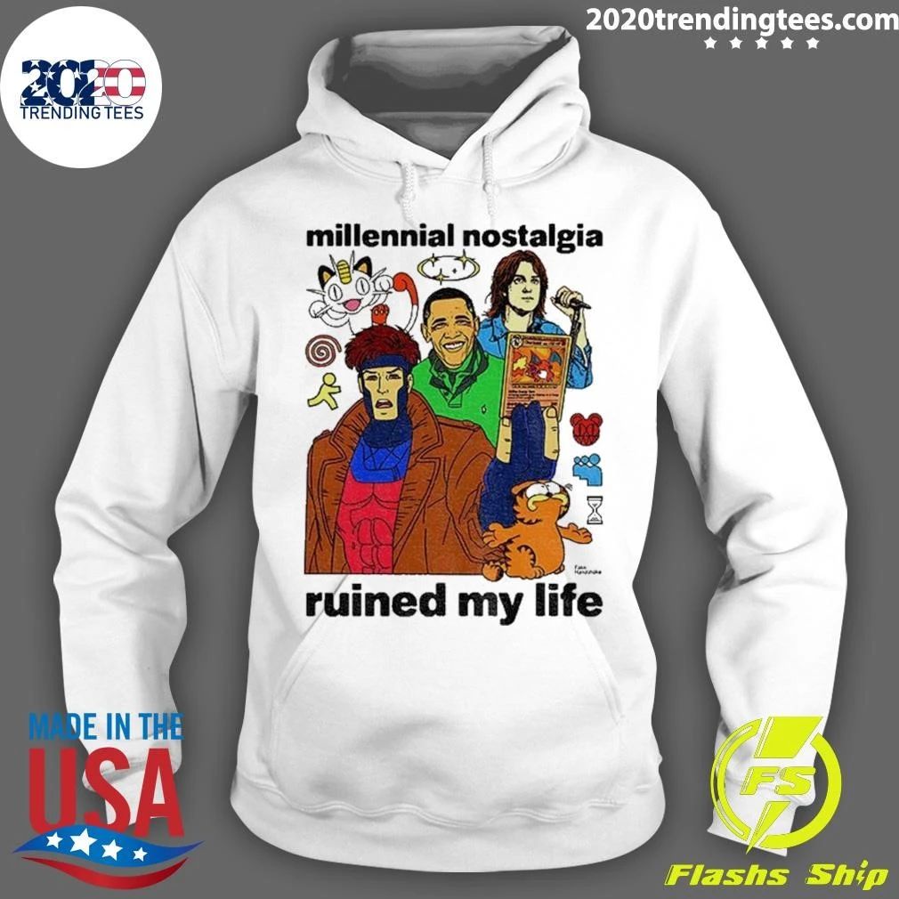 Millennial Nostalgia Ruined My Life Cartoon Character Shirt