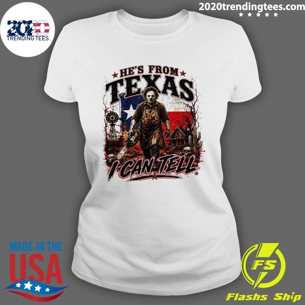 Map Chainsaw Horror He’s From Texas I Can Tell Halloween Shirt