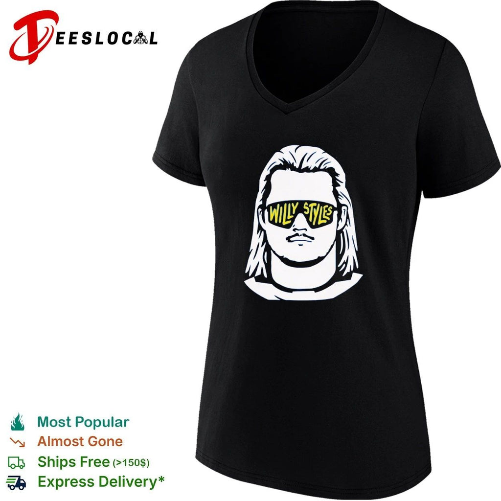 Willy Styles sunglasses mullet funny graphic T-shirt
