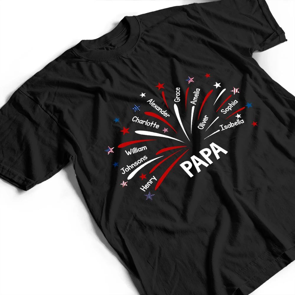 Grandpa Dad Firework Independence Day - Personalized T Shirt