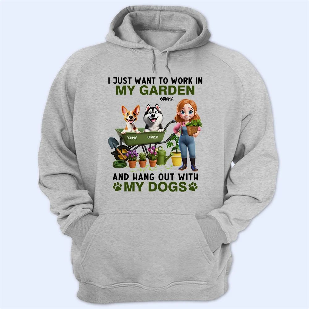 I Just Want To Work In My Garden - Personalized T Shirt
