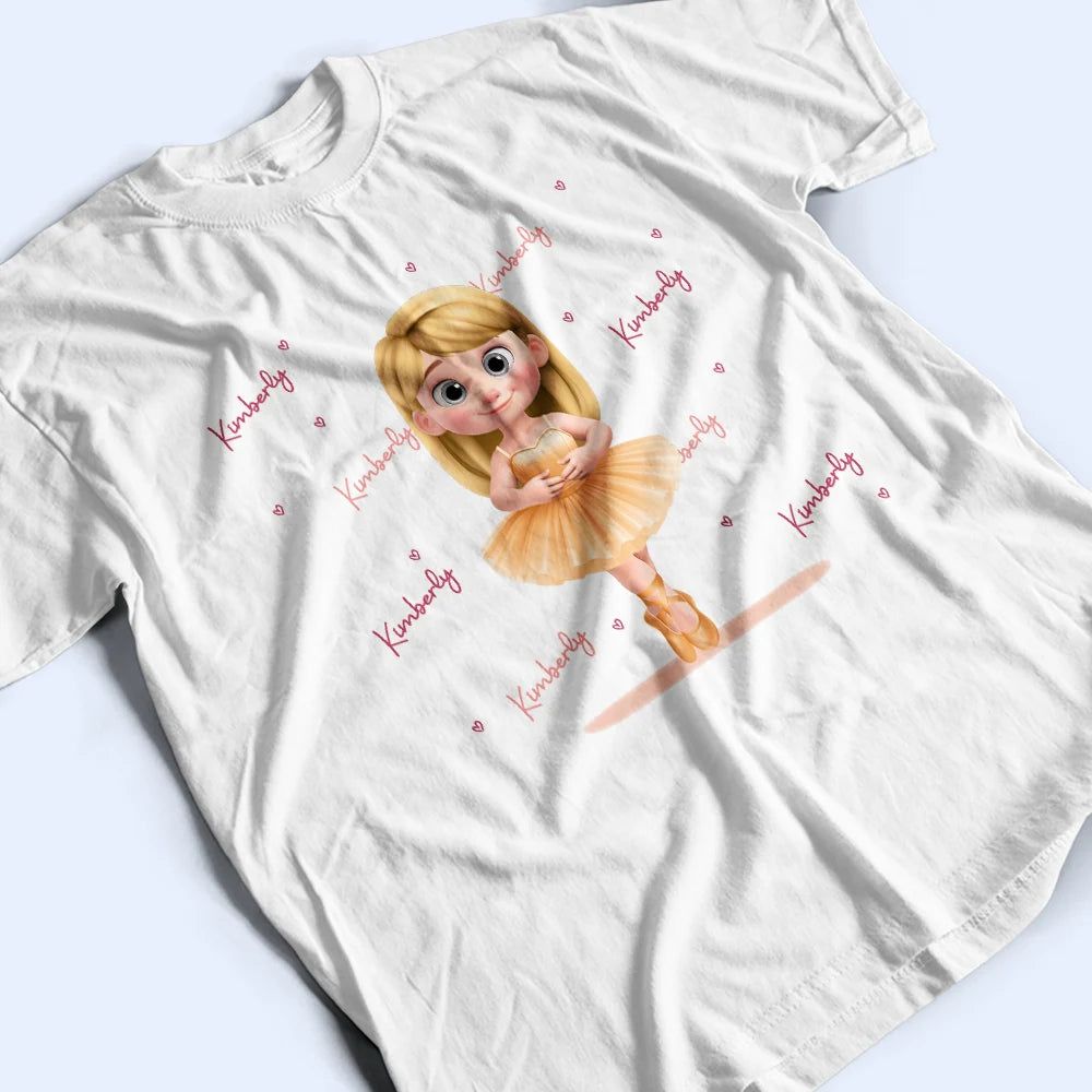 Ballerina Cute Girl 3D Effect - Personalized T Shirt