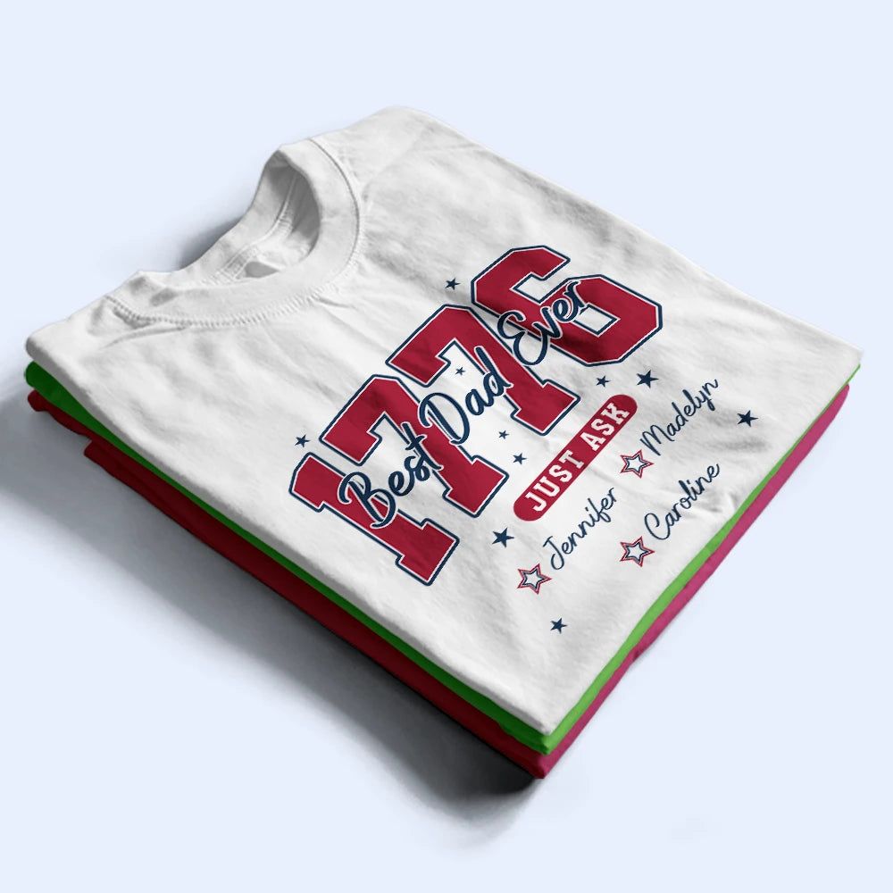 Stars & Stripes Best Dad Ever - Personalized T Shirt