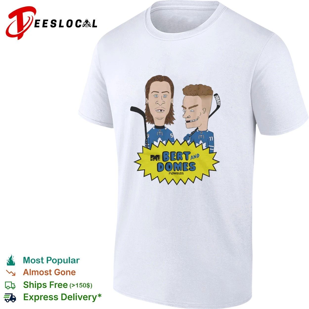 Bert and Domes Toronto Maple Leafs Beavis and Butt-Head T-shirt