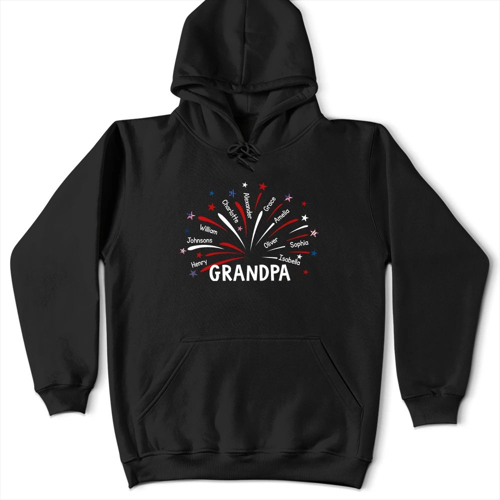 Grandpa Dad Firework Independence Day - Personalized T Shirt