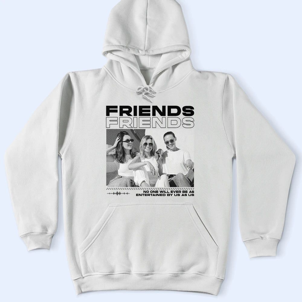 Custom Photo B&W Besties Sisters Partners In Crime - Personalized T Shirt