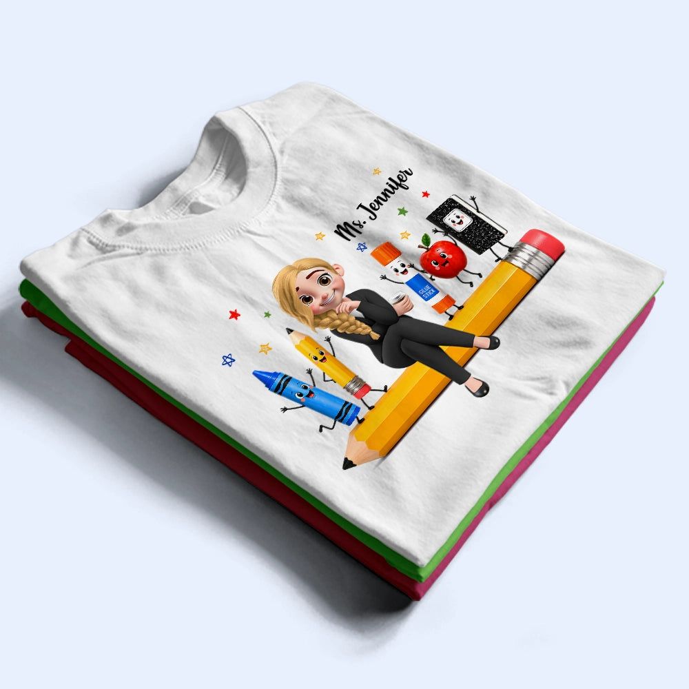 Teacher Life Happy To See Your Face - Personalized T Shirt