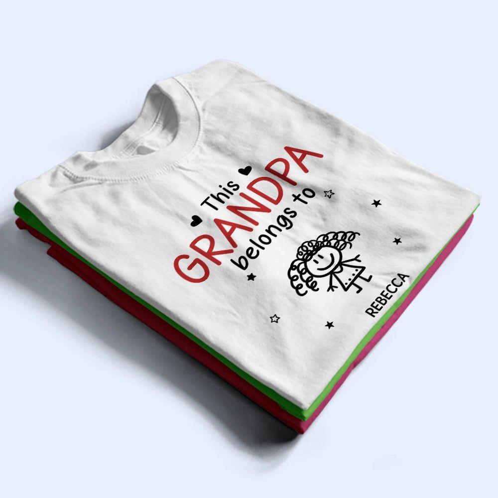 This Grandpa Belongs To Kid Stick Figures - Personalized T Shirt