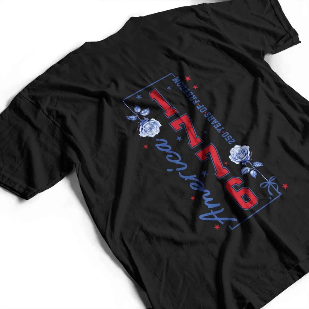 America 250 Years Of Freedom Birth Flower - Personalized T Shirt