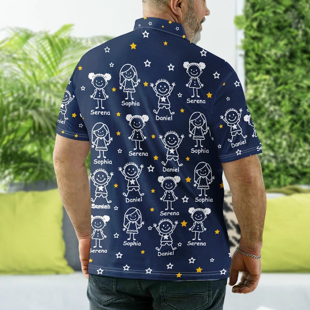 This Grandpa Dad Belongs To Kids Pet - Personalized Polo Shirt