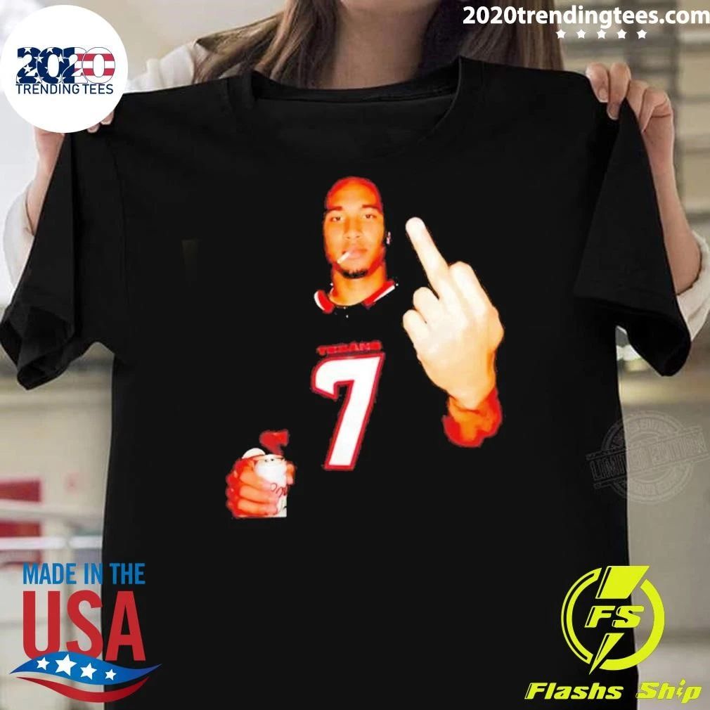 C.J. Stroud Smoking Finger Middle Drinking Beer Shirt