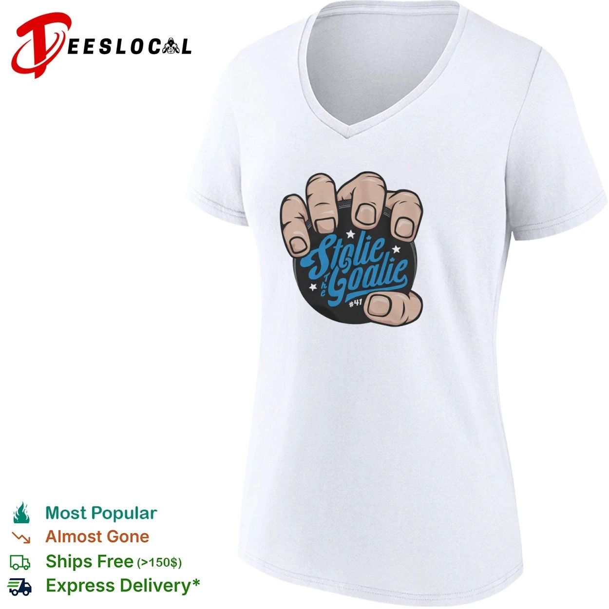 Stolie the Goalie #41 hockey T-shirt