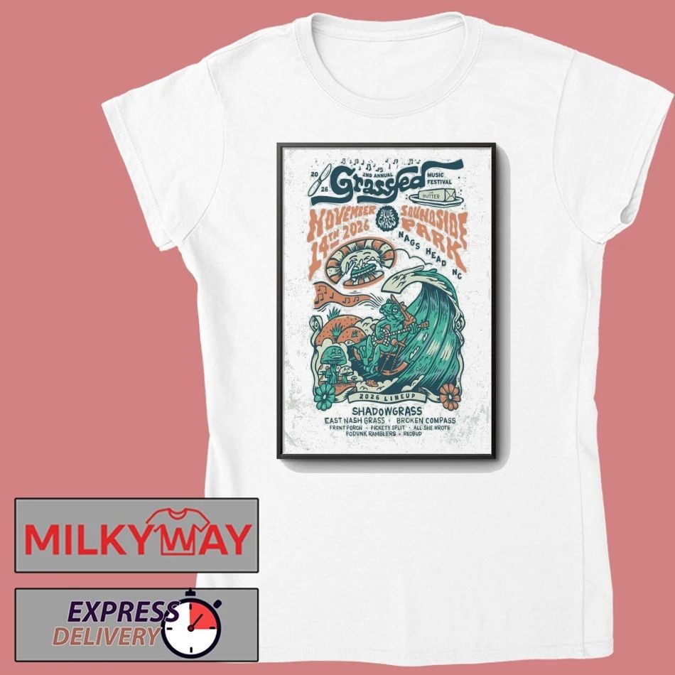 Shadowgrass Nov 14 2026 Grassfed Bluegrass Nags Head, NC Poster shirt