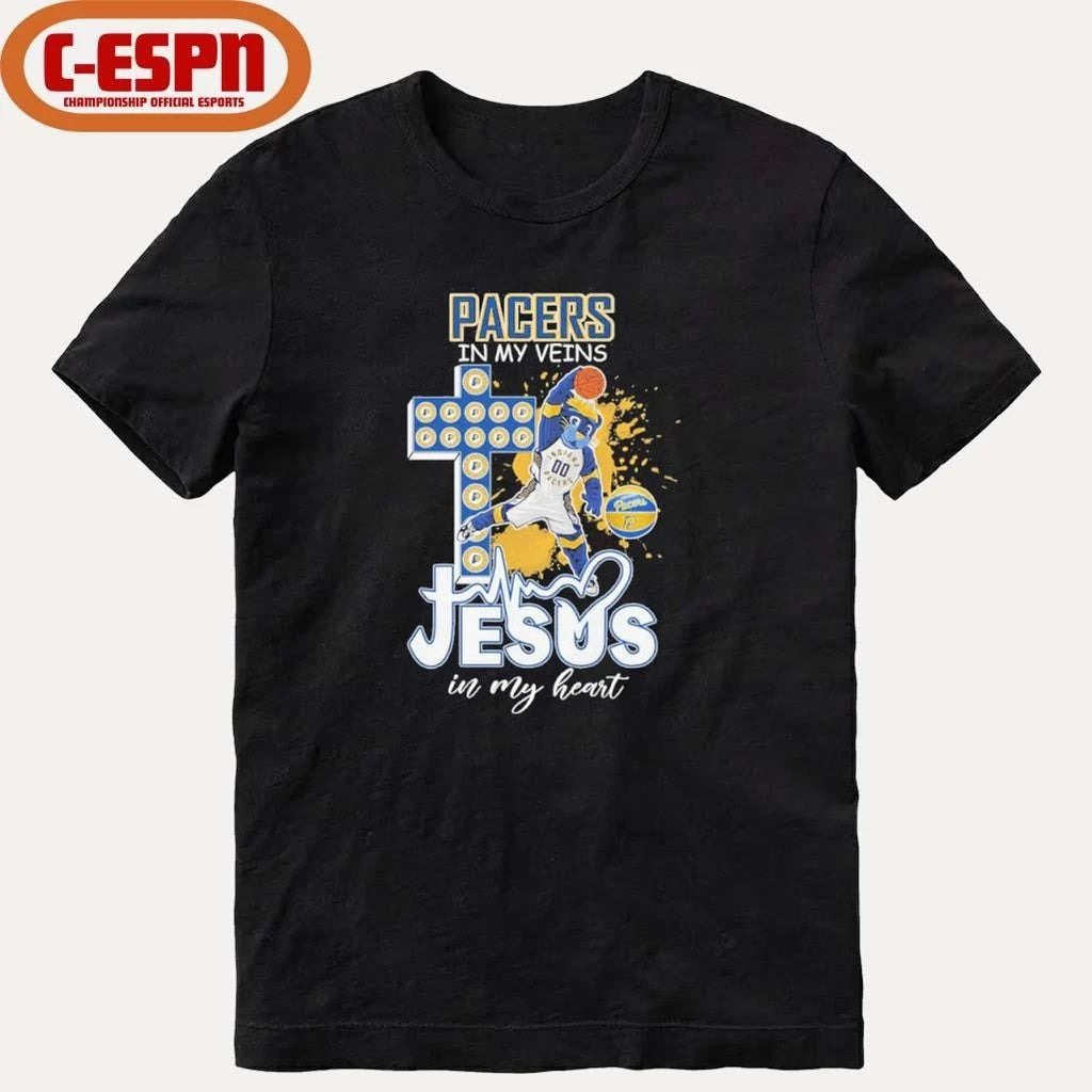 Indiana Pacers 2026 In My Veins Jesus In My Heart Shirt