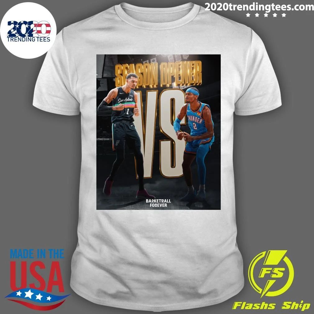 2026 NBA Season Opener San Antonio Spurs vs Oklahoma City Thunder Basketball Shirt