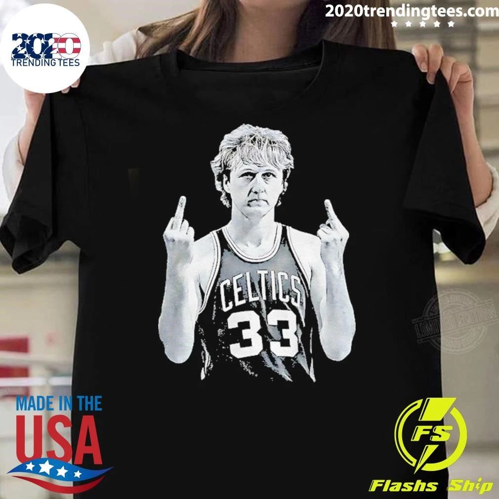 Larry Bird Middle Finger Boston Celtics Basketball Nba 2026 Shirt