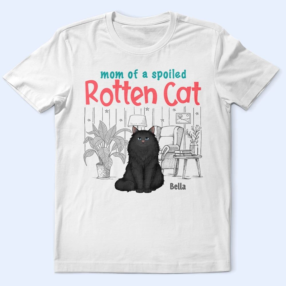 Mom Dad Of A Spoiled Rotten Cat Dog - Personalized T Shirt