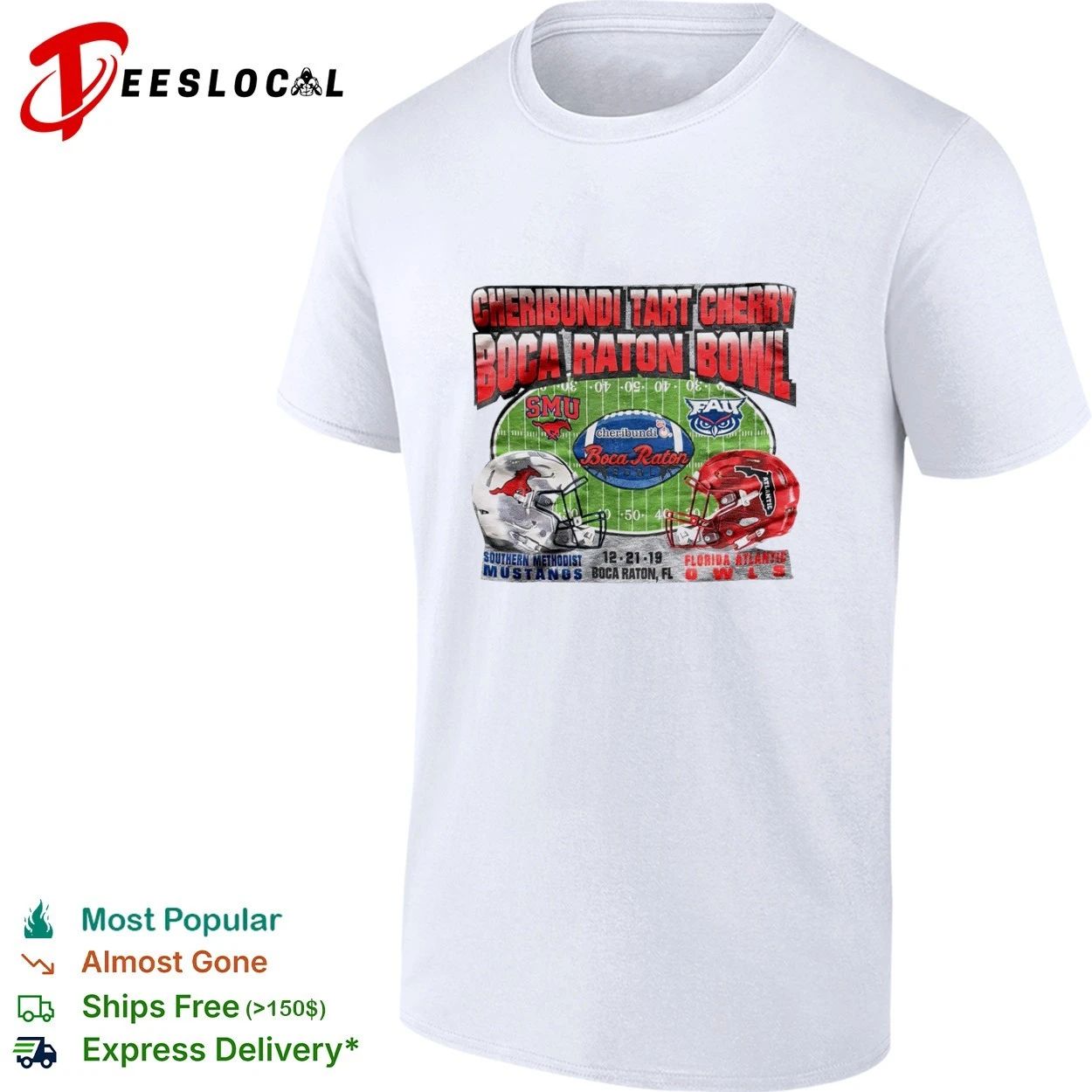 Cheribundi Tart Cherry Boca Raton Bowl SMU Mustangs vs Florida Atlantic Owls T-shirt