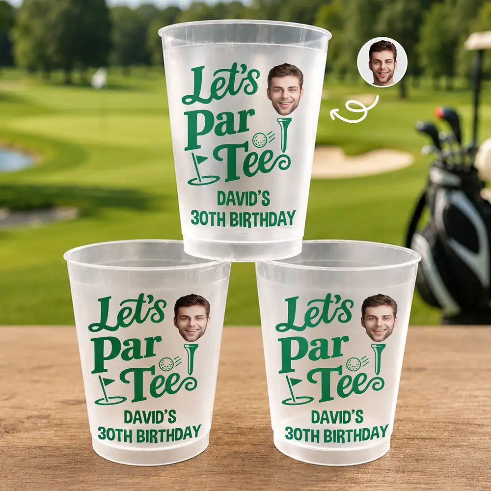 Custom Photo Let's Partee For Golf Lover - Personalized Frosted Cups