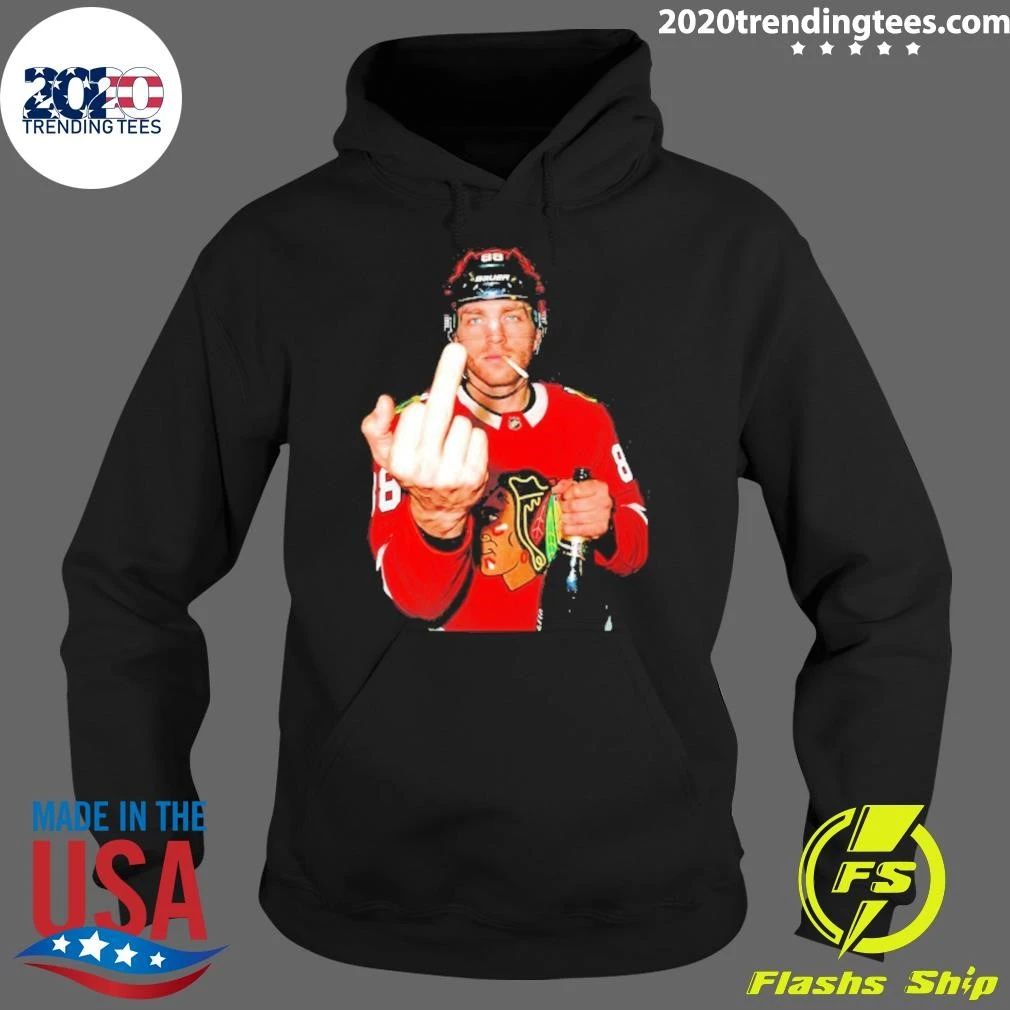 Patrick Kane Chicago Blackhawks Nhl Middle Finger Beer And Smoking Shirt
