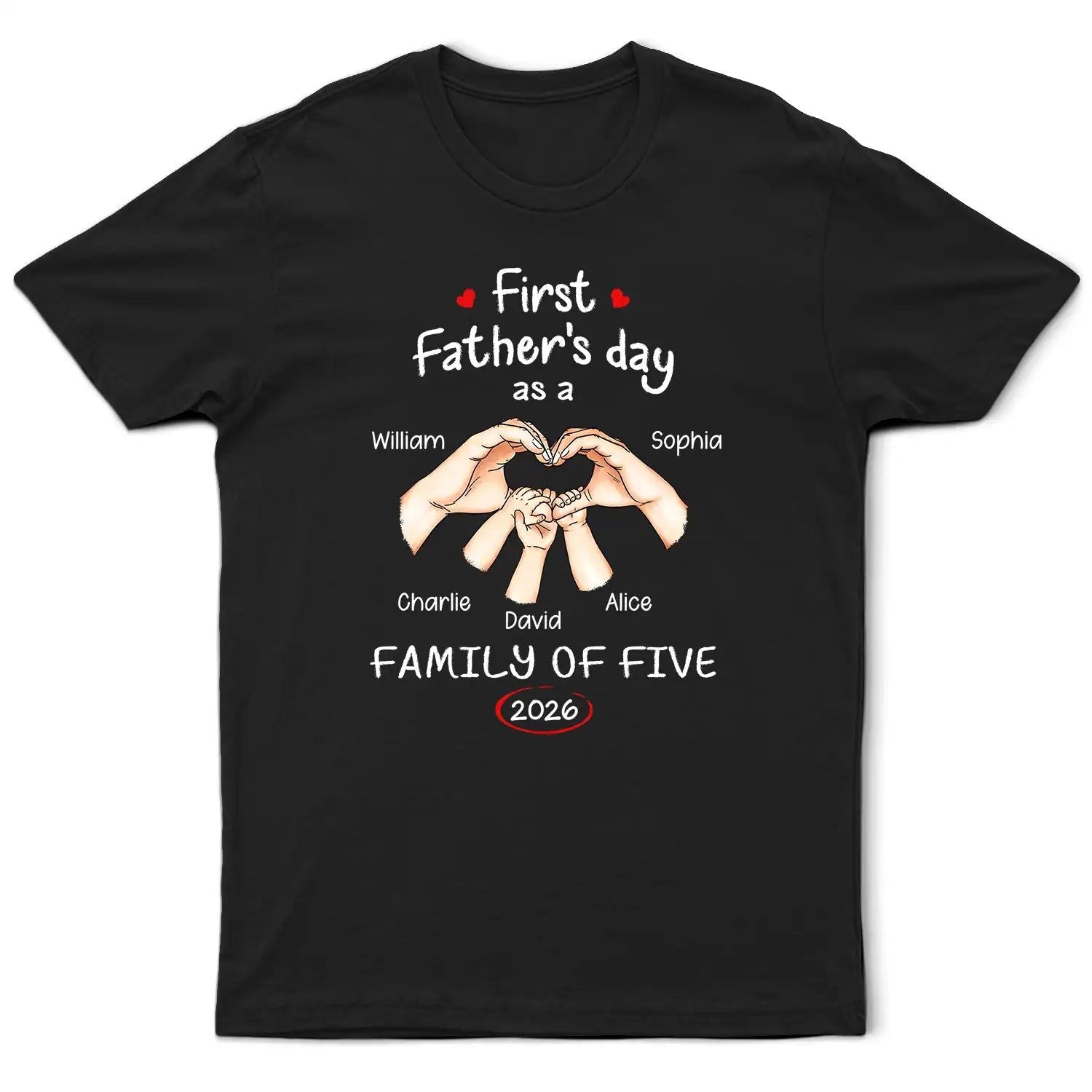 First Time Ever As A Family Of Three - Personalized T Shirt