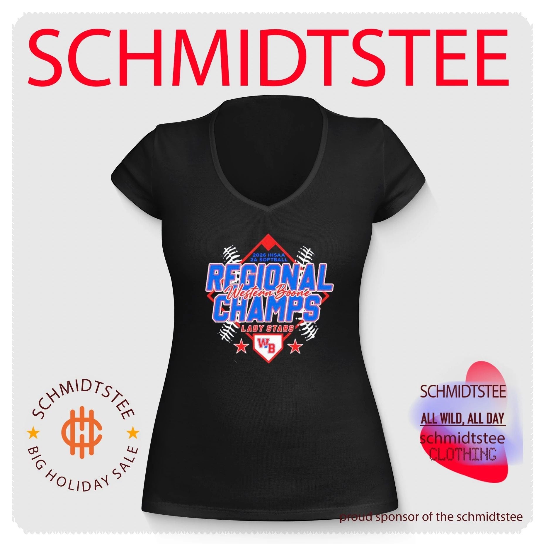 Western Boone Lady Stars 2026 IHSAA 2A Softball Regional Champs shirt