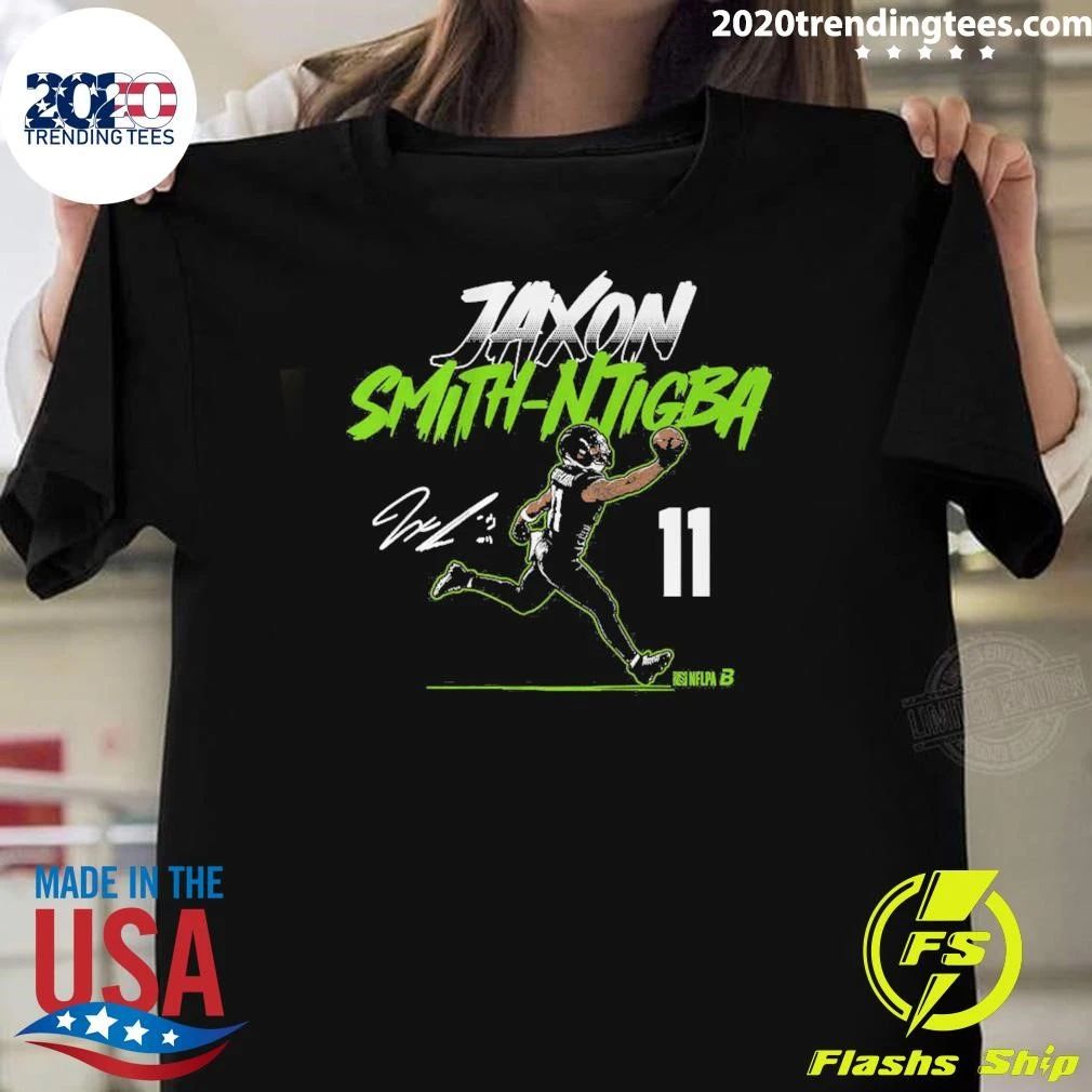 Jaxon Smith-Njigba Name Number Pose Signature Shirt