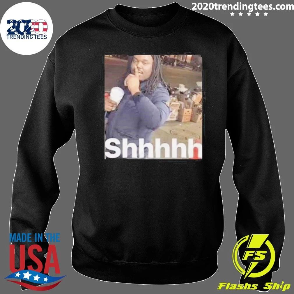 Shhhhh Sssh Guy Finger On Lips Funny Meme Reaction Shirt