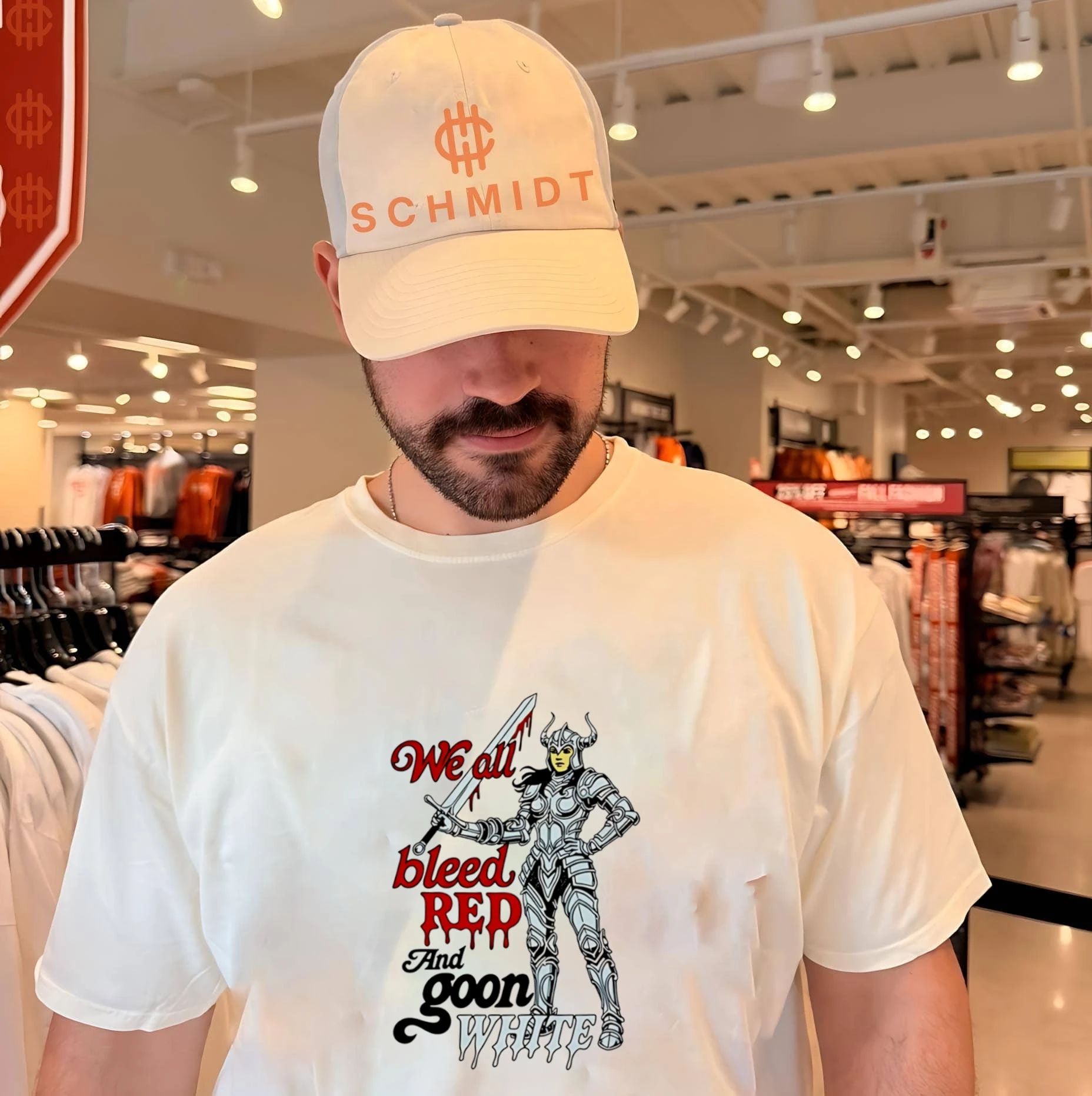 Monster knight we all bleed red and goon white shirt