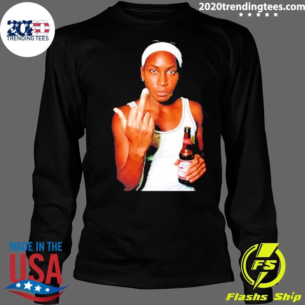 Coco Gauff Budweiser Tennis Athlete Middle Finger And Beer Shirt