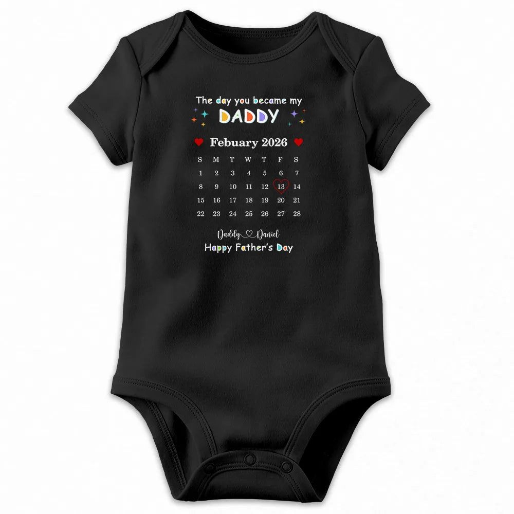 Calendar The Day You Became My Daddy Mommy - Personalized T Shirt