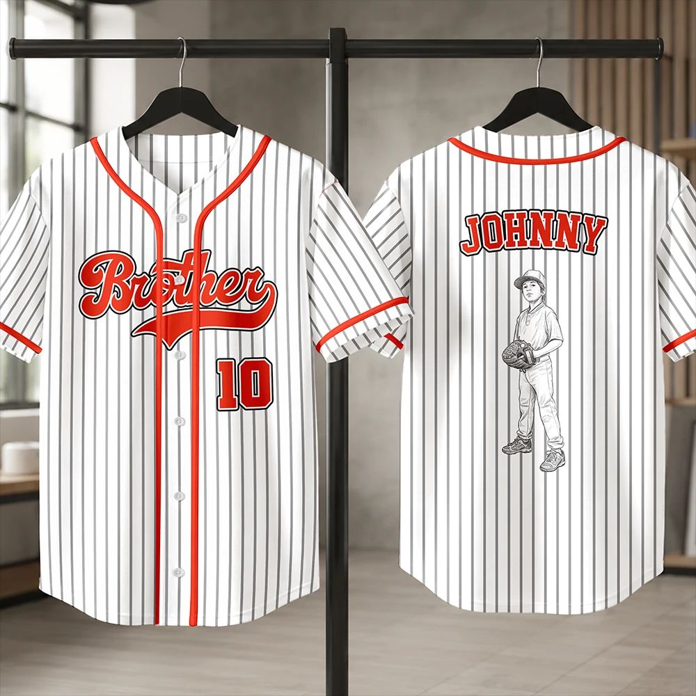Custom Photo Pencil Sketch Art Family Mommy Daddy Baseball - Personalized Baseball Jersey Shirt