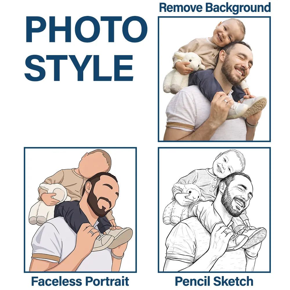 Custom Photo Faceless Portrait New Dad New Mom - Personalized T Shirt
