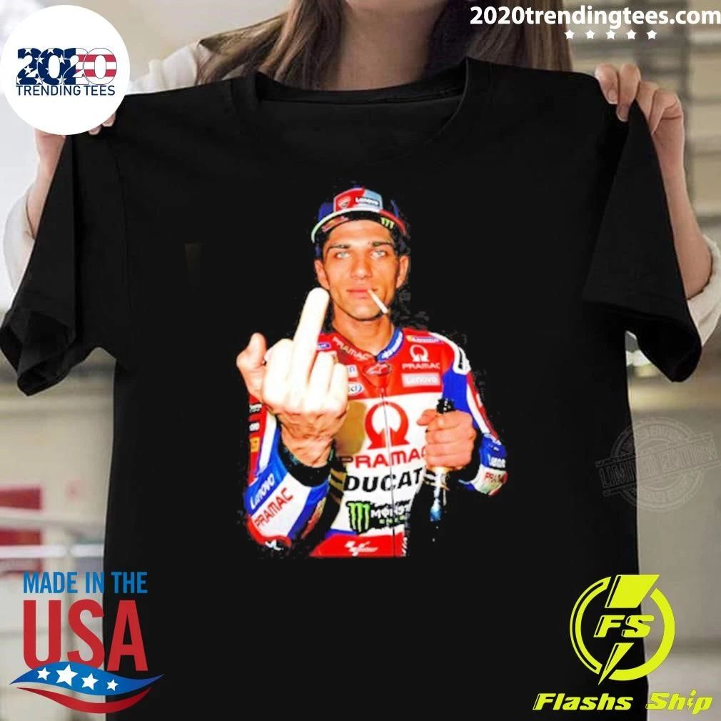 Jorge Martin Pramac Motogp Motorcycle Racing Middle Finger Beer And Smoking Shirt