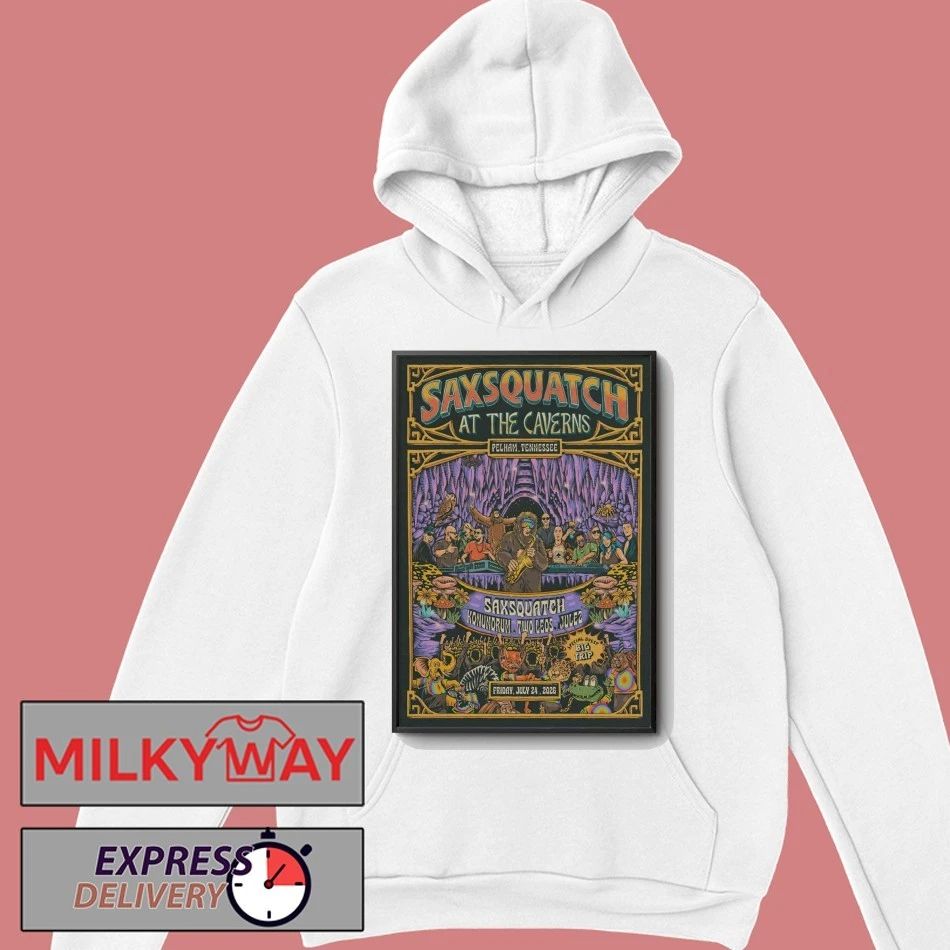 Saxsquatch Concert Tour in Pelham 07 24 2026 Poster shirt