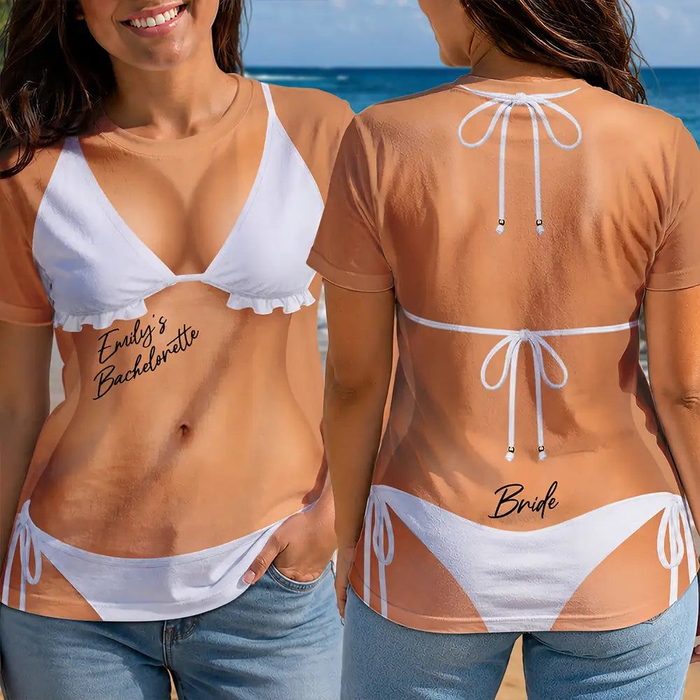 3D Funny Body Bikini Bachelorette Party - Personalized Full Print T Shirt