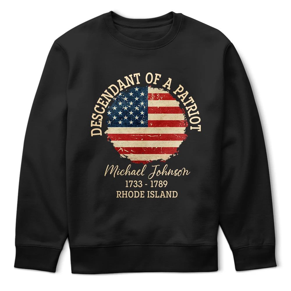 Descendant Of A Patriot 250th Anniversary US Independence Day - Personalized T Shirt