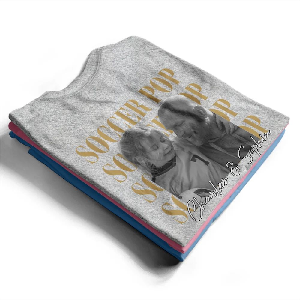 Custom Photo Soccer Football Dad Vintage Greatest Balls - Personalized T Shirt