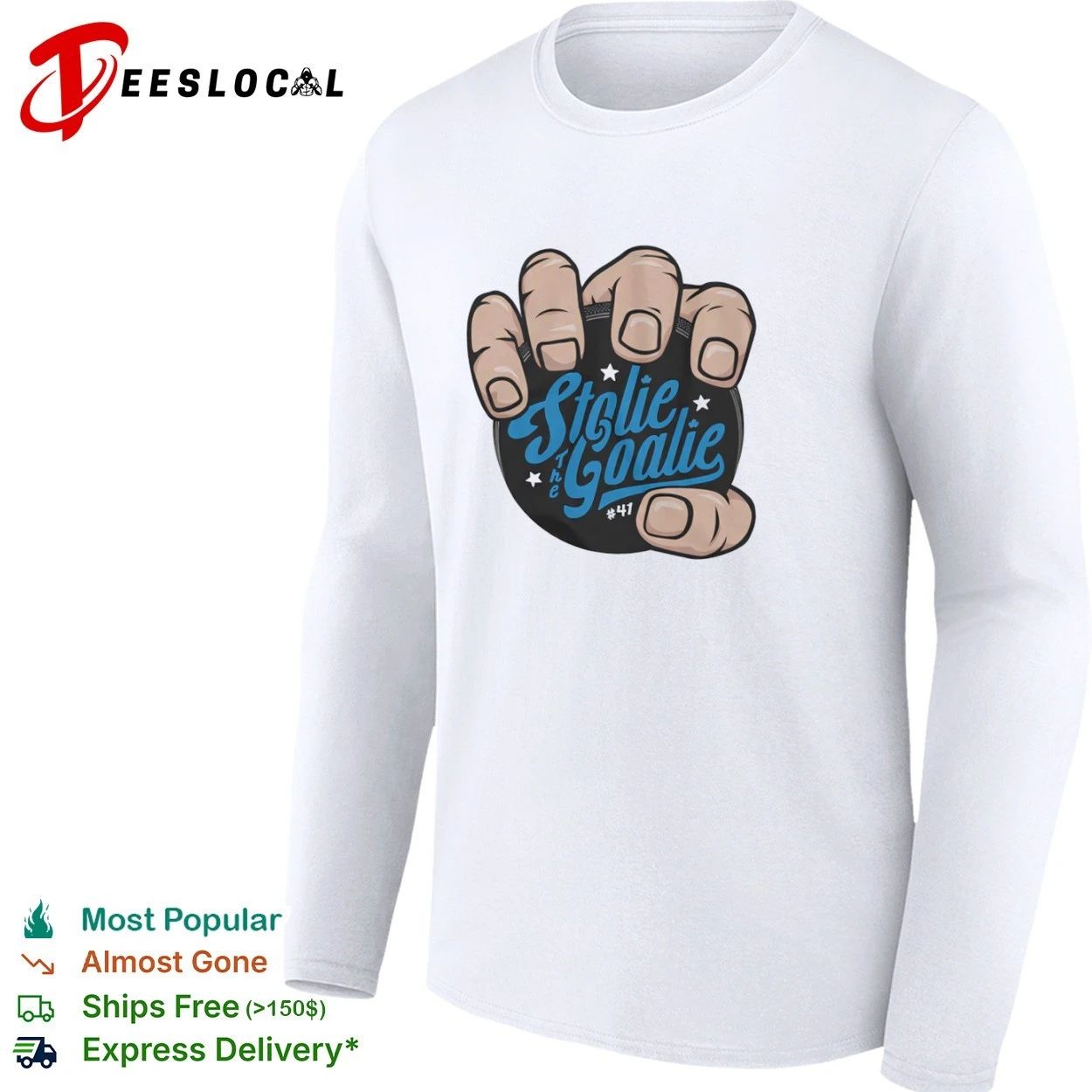 Stolie the Goalie #41 hockey T-shirt