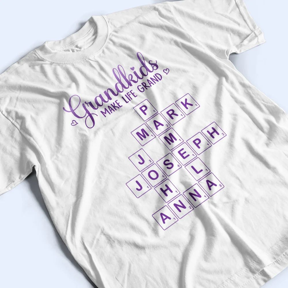 Crossword Grandkids Make Life Grand - Personalized T Shirt