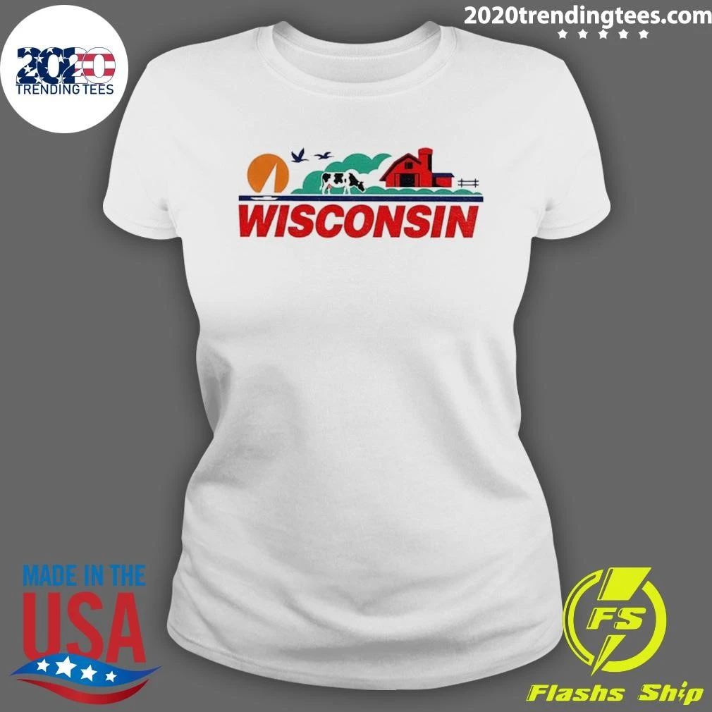Wisconsin Farm Dairy Cow Barn Landscape Shirt