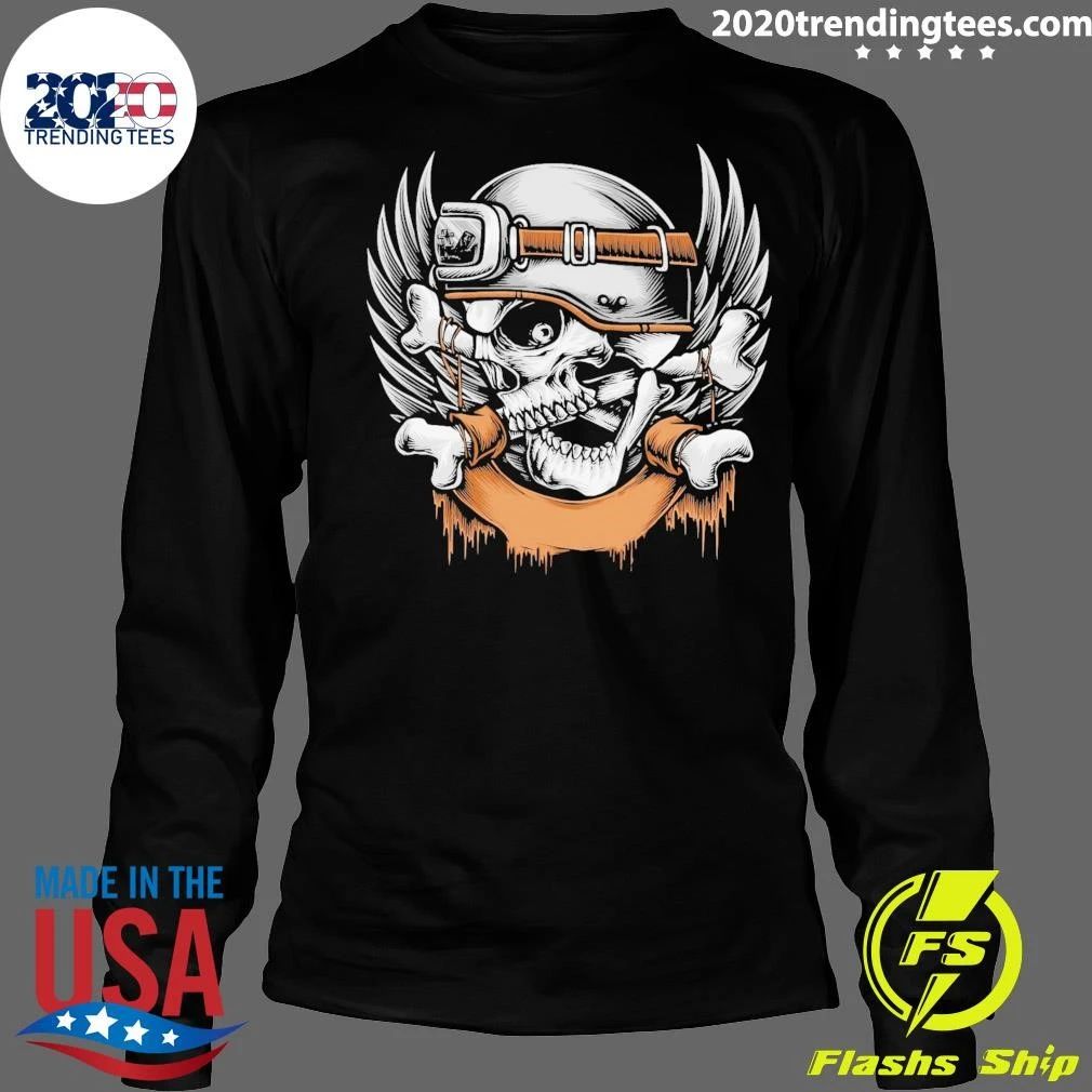 Crossing Skull Bikers Logo Illustration Shirt