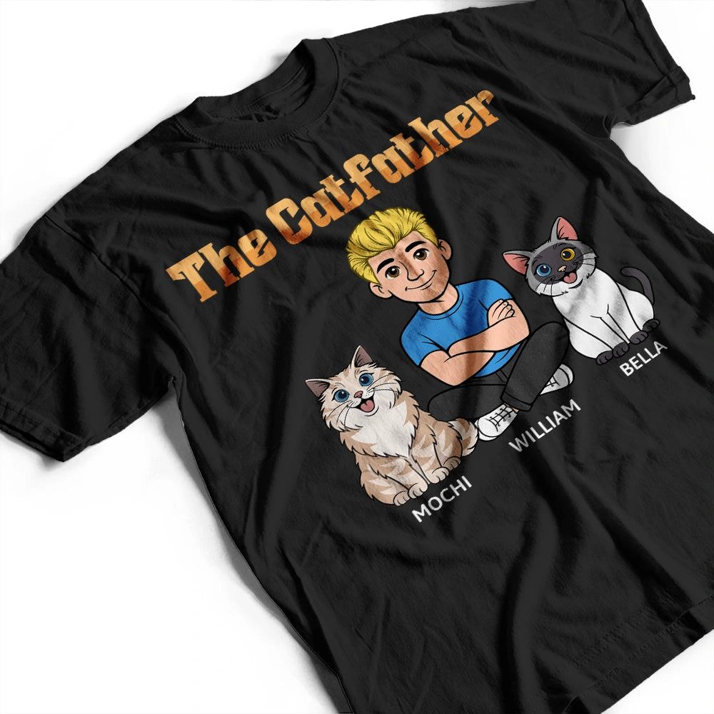 Retro Style The Dogfather Catfather - Personalized T Shirt